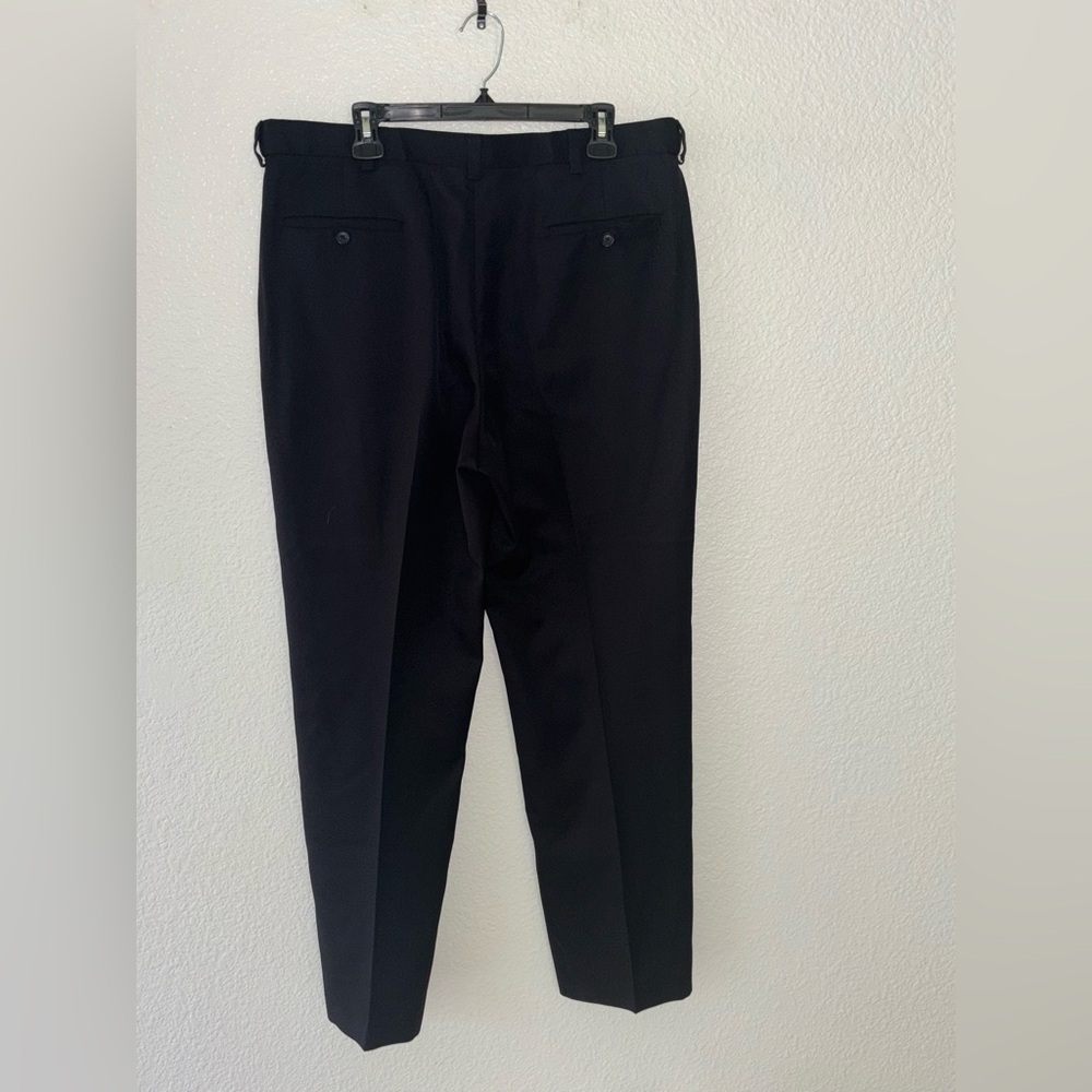 Haggar Black Dress Pants Mens Size 38 Classic Fit Flat Front Work Slacks - Picture 3 of 5